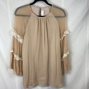 NWT Amanda Uprichard Selma Balloon Sleeve Blouse Top Shirt Chiffon Sz Small